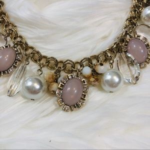 White House Black Market Jewelry - WHBM Pearl, Pink & Gold Charm Necklace White House Black Market Jewelry - WHBM Pearl, Pink & Gold Charm Necklace